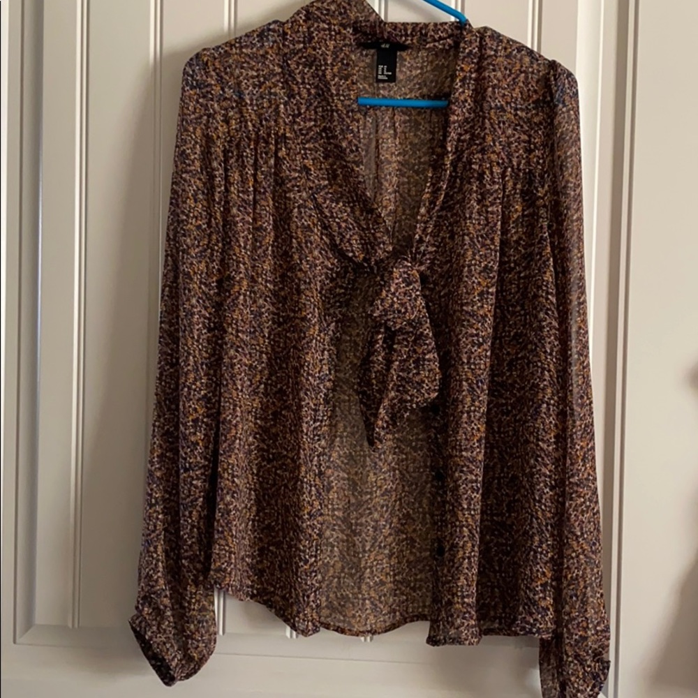 H&M Tie Front Blouse